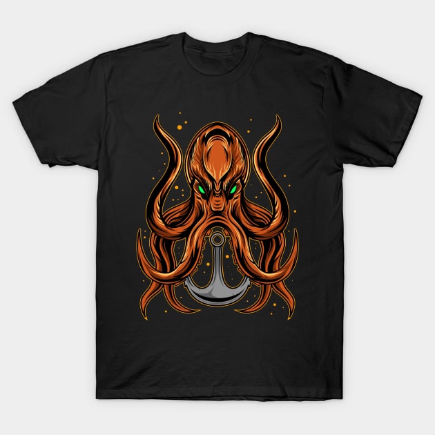 octopus with anchor ship tees T-Shirt by tombkick